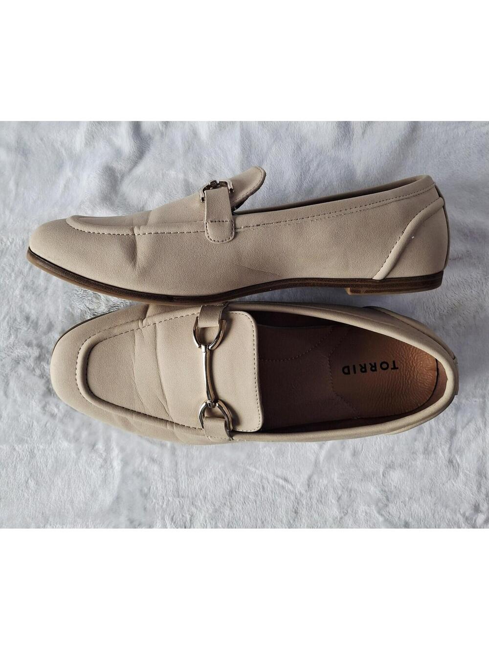 Torrid Taupe Horsebit Loafers /Gold Accent Women's 10.5 WW